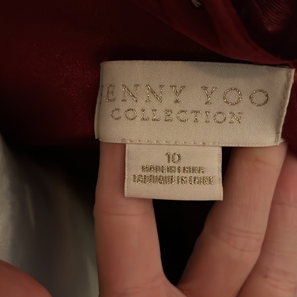 Jenny Yoo burgundy plunge gown - Picture 5 of 5